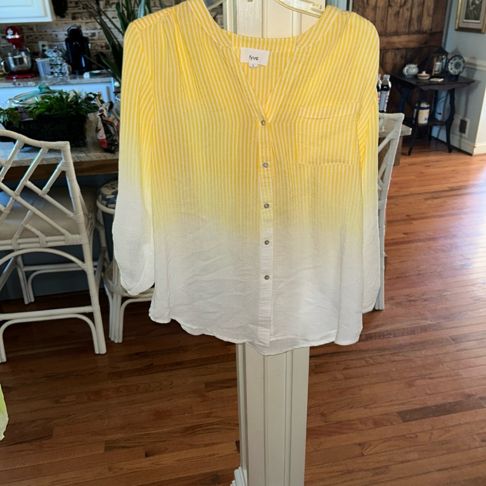 Frye Yellow Ombre Button-Down Blouse - image 1